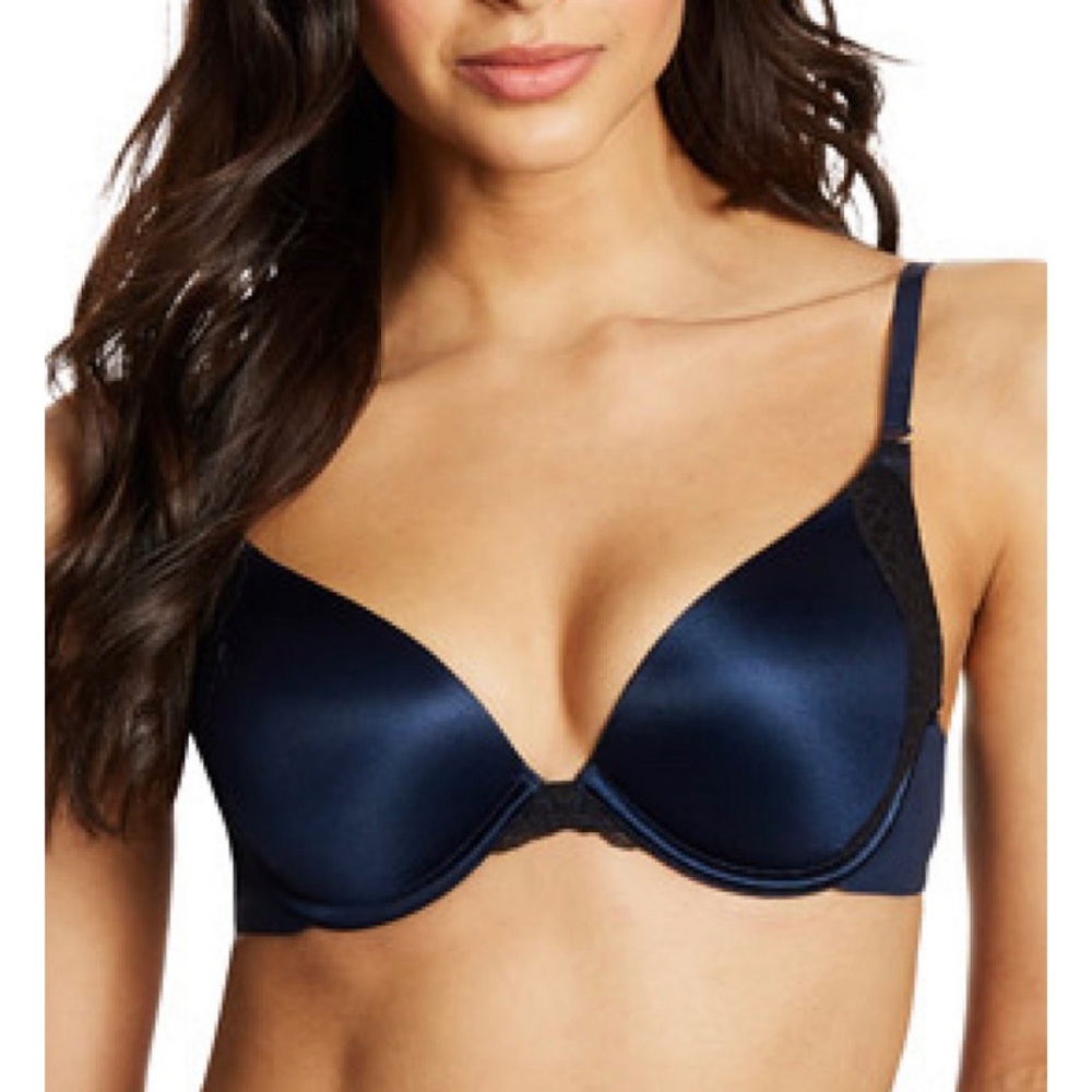 Navy Maidenform Natural Boost - Shaping Underwire bra in navy/black. 38D. NWT